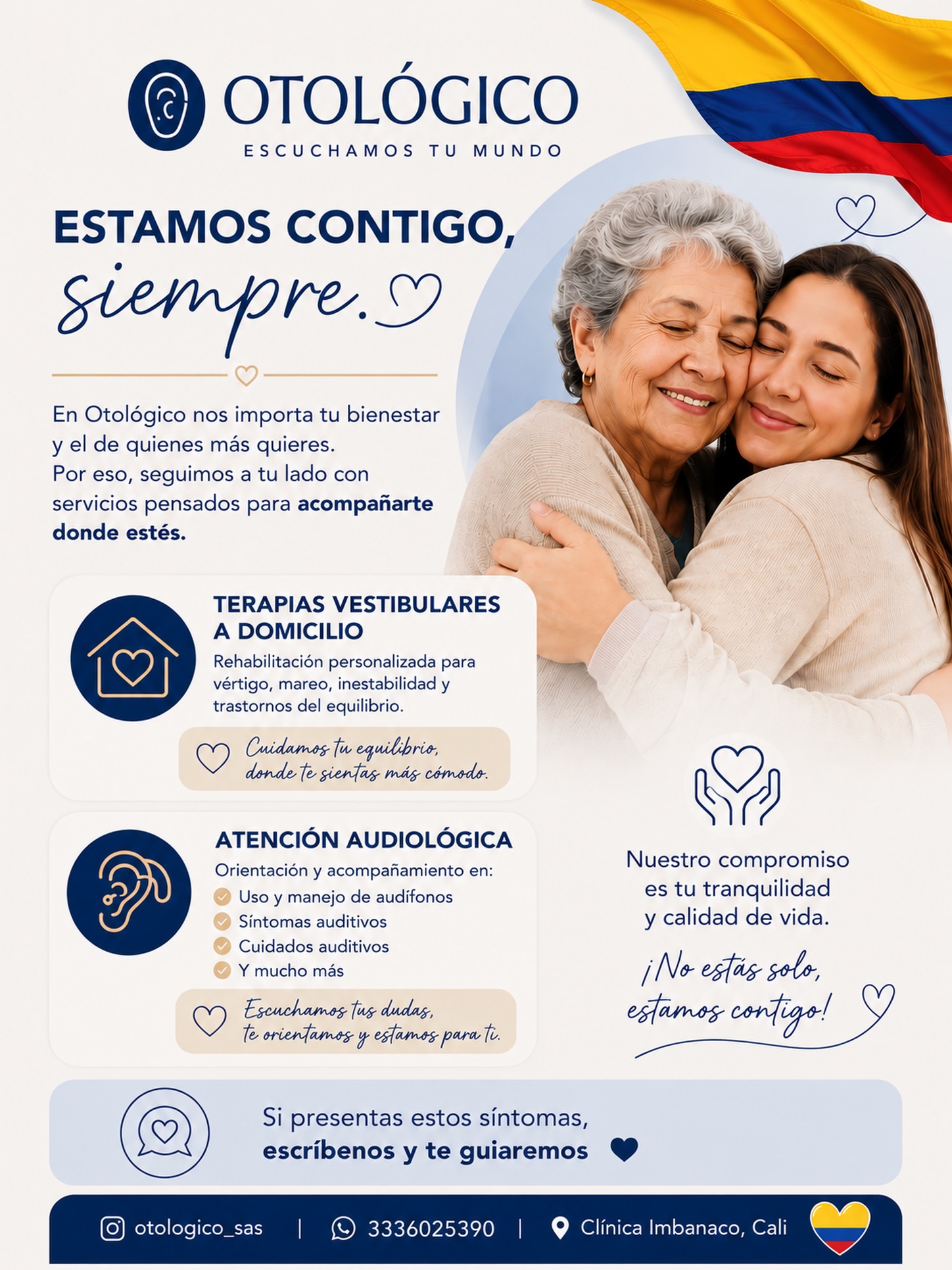 💙 Estamos contigo, siempre.
En Otológico sabemos que detrás de cada paciente hay una historia, una familia y un bienestar que nos importa. Por eso, seguimos acompañándote con terapias vestibulares a domicilio y atención audiológica, brindándote orientación sobre el uso y manejo de audífonos y ante síntomas auditivos.
Si necesitas orientación, escríbenos y te guiaremos. 🫶🏻
Porque cuidar de ti también es escucharte. 👂🏻💙
📲 333 602 5390
#Otologico #SaludAuditiva #TerapiaVestibular #Audífonos #Cali