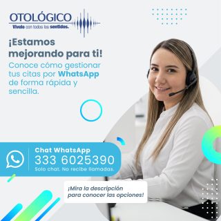 Sabemos que tu tiempo es valioso, por eso hemos optimizado nuestra atención vía WhatsApp para que encuentres lo que necesitas al instante. 

Al escribirnos, solo debes elegir la opción que buscas:

1️⃣ Citas para exámenes audiológicos o terapia vestibular
2️⃣ Citas para audífonos, tinnitus o protectores auditivos
3️⃣ Citas para posturografía o integración sensorial
4️⃣ Si actualmente se encuentra en tratamiento de terapia vestibular y requiere reprogramar o cancelar su cita

 📲 ¡Escríbenos y gestiona tu solicitud sin filas ni complicaciones!

OTOLÓGICO
Vive con todos los sentidos... 💙